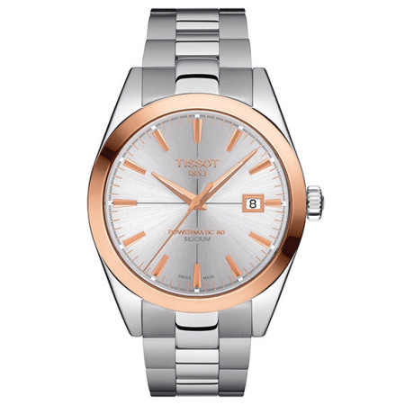 Tissot Gentleman Powermatic 80 Silicium Solid 18k Gold Bezel T927.407.41.031.00