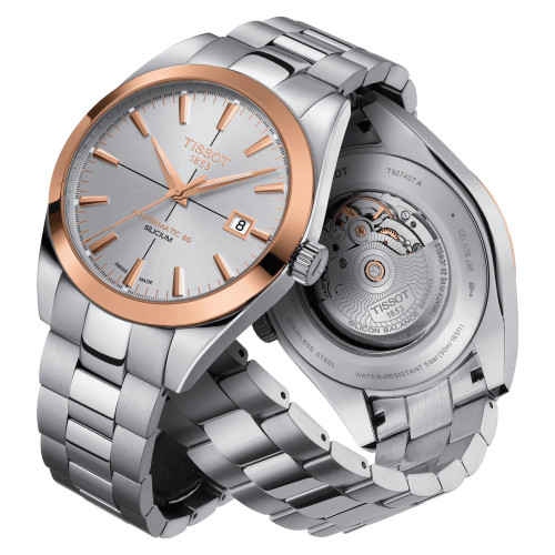 Часы Tissot Gentleman Powermatic 80 Silicium Solid 18k Gold Bezel T927.407.41.031.00