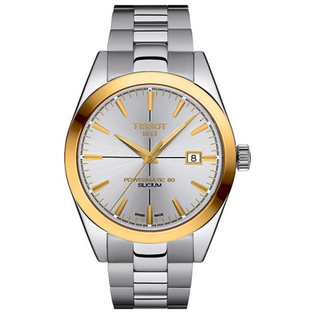 Tissot Gentleman Powermatic 80 Silicium Solid 18k Gold Bezel T927.407.41.031.01