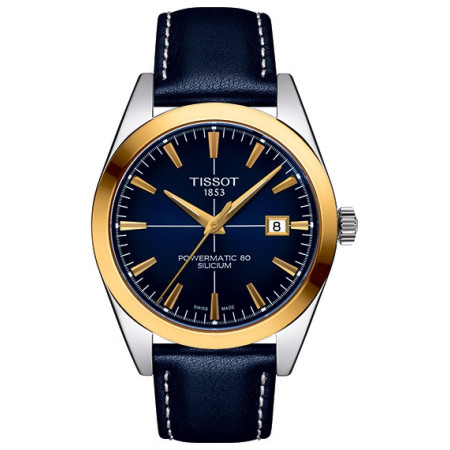 Tissot Gentleman Powermatic 80 Silicium Solid 18k Gold Bezel T927.407.46.041.01
