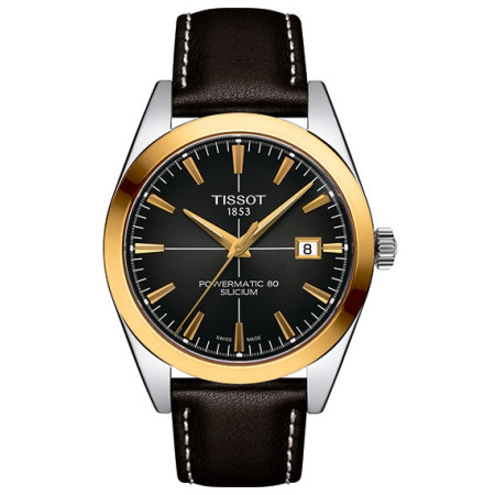 Tissot Gentleman Powermatic 80 Silicium Solid 18k Gold Bezel T927.407.46.061.01